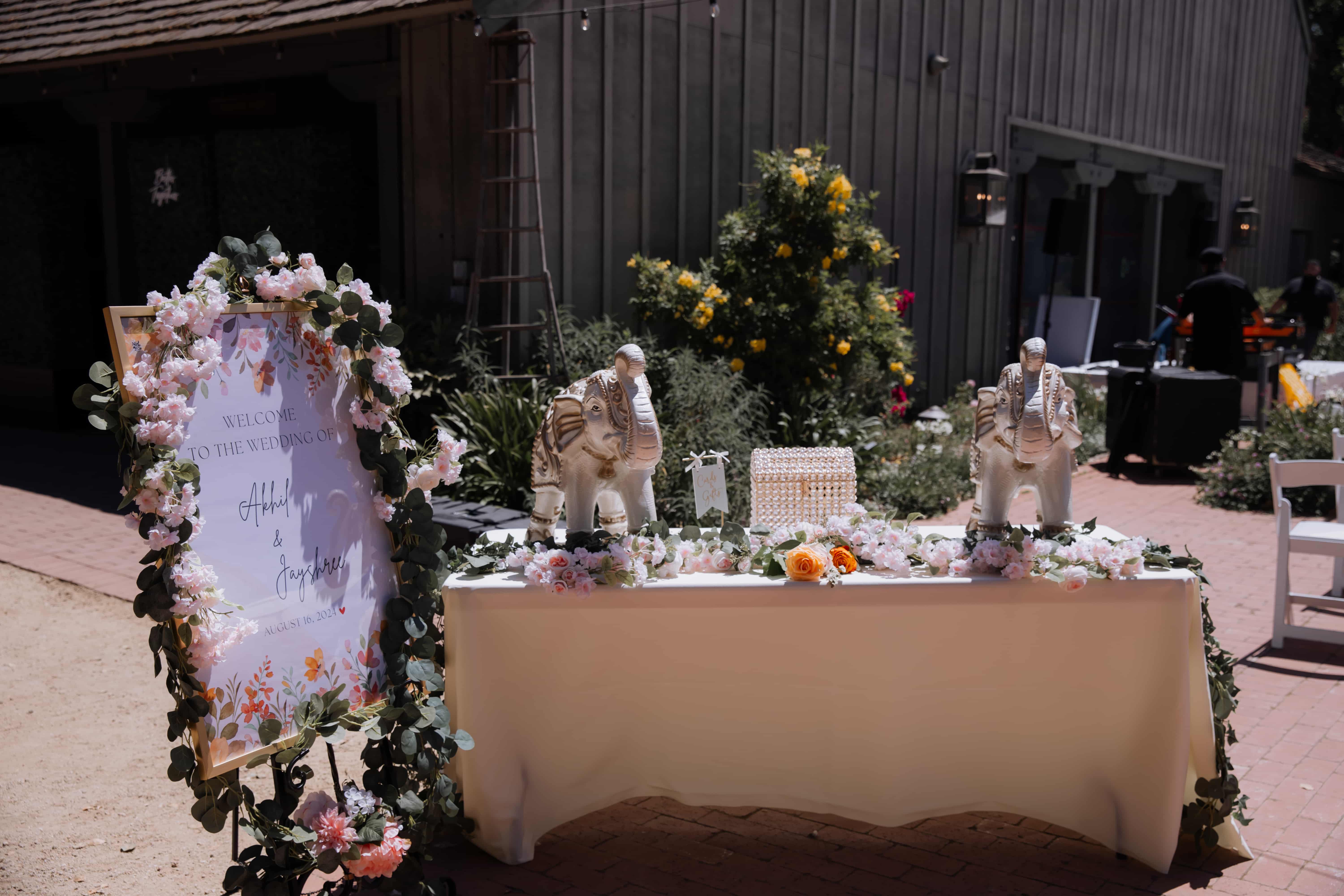 Multicultural event setup with traditional elements